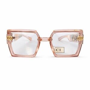 Gucci Transparent Pink Square Glasses